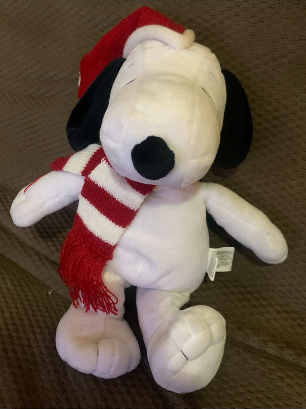 Hallmark 13” Snoopy Holiday Plush - White and Red Festive Scarf